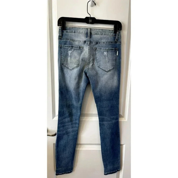 Nature Denim Mid Rise Skinny Blue Jeans Womens Size 26 Distressed stretch NWOT - Picture 2 of 5